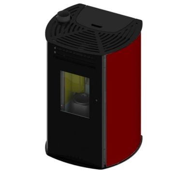 Stufa a pellet COLA VISION HR Colore Bordeaux